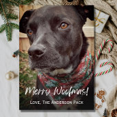Cartes Pour Fêtes Annuelles Joyeux Woofmas mignon chien photo Noël