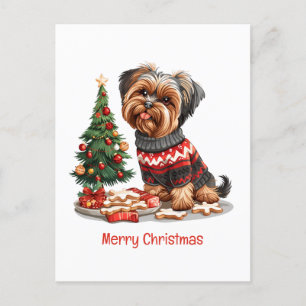 Cartes Pour Fêtes Annuelles Joyeux Yorkshire Terrier Chiens de Noël