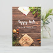 Cartes Pour Fêtes Annuelles Joyeux Yule (Debout devant)