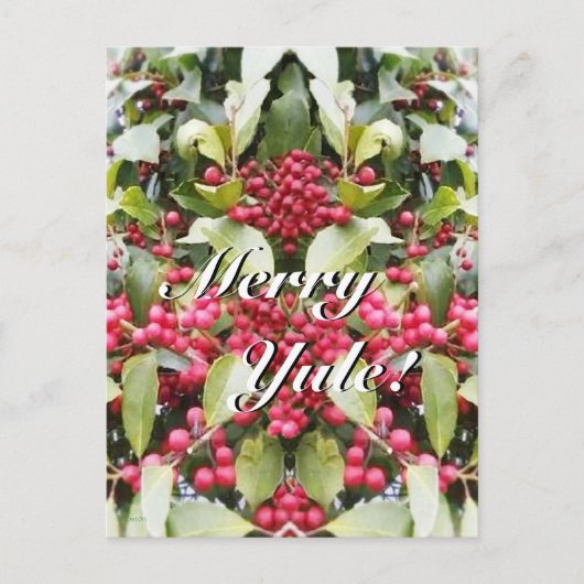 Cartes Pour Fêtes Annuelles Joyeux Yule Berry Solstice Noël (Devant)