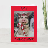 CARTES POUR FÊTES ANNUELLES JOYEZ NOËL D'UNE PIGGIE TRÈS FESTIVE (Devant)