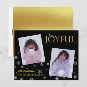 Cartes Pour Fêtes Annuelles JOYFUL 2 Photo Feux de neige Noël