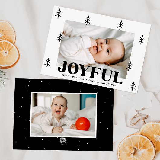 Cartes Pour Fêtes Annuelles Joyful Black Trees 2 Photo
