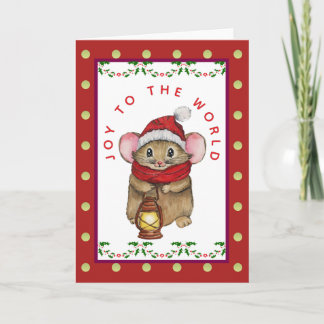 Cartes Pour Fêtes Annuelles Joyful Christmas mouse greeting card