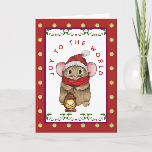 Cartes Pour Fêtes Annuelles Joyful Christmas mouse greeting card (Devant)