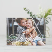 Cartes Pour Fêtes Annuelles Joyful Elegant Script Photo Holiday (Debout devant)