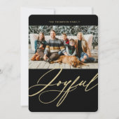 Cartes Pour Fêtes Annuelles Joyful Elegant Script Photo Noël (Devant)
