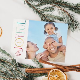Cartes Pour Fêtes Annuelles JOYFUL FAMILLE PHOTO moderne élégant icône coloré