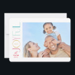 Cartes Pour Fêtes Annuelles JOYFUL FAMILLE PHOTO moderne élégante police color<br><div class="desc">par kat massard >>> WWW.SIMPLYSWEETPAPERIE.COM <<< Un design de carte élégant avec la citation "JOYFUL" avec un style de script élégant combiné avec la typographie serif, et un motif amusant à l'arrière, vous donnant la possibilité d'écrire à la main un message personnel. Avec photo en forme de paysage sur le...</div>