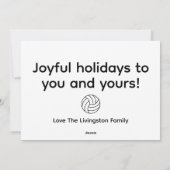 Cartes Pour Fêtes Annuelles Joyful Holidays Volleyball (Dos)