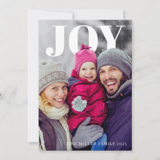 Cartes Pour Fêtes Annuelles Joyful Minimalist Holiday Photo
