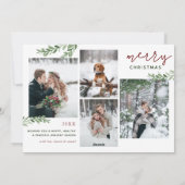 Cartes Pour Fêtes Annuelles Joyful Script et Branches 5 Photo Flat (Dos)