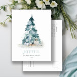 Cartes Pour Fêtes Annuelles Joyful Snow Watercolor Pine Christmas Tree Gifts<br><div class="desc">If you need any further customisation please feel free to message me on yellowfebstudio@gmail.com.</div>