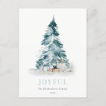 Cartes Pour Fêtes Annuelles Joyful Snow Watercolor Pine Christmas Tree Gifts<br><div class="desc">If you need any further customisation please feel free to message me on yellowfebstudio@gmail.com.</div>
