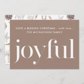 Cartes Pour Fêtes Annuelles Joyful Sweet Illustrated Imprimer Noël (Devant / Derrière)