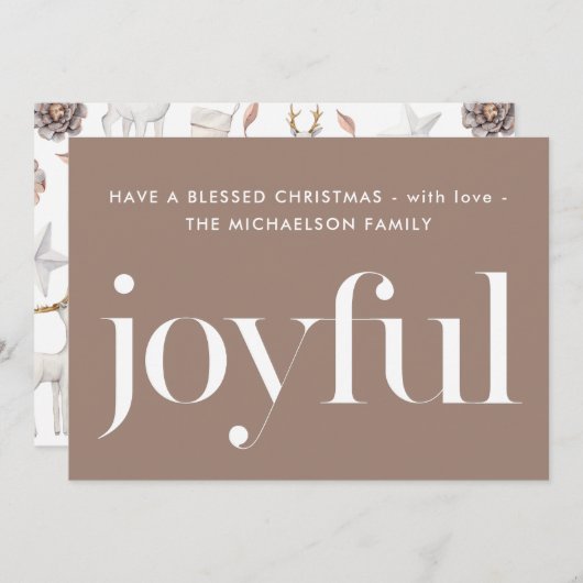 Cartes Pour Fêtes Annuelles Joyful Sweet Illustrated Imprimer Noël (Devant / Derrière)