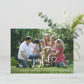 Cartes Pour Fêtes Annuelles Joyful Two Photo Script Christmas (Debout devant)