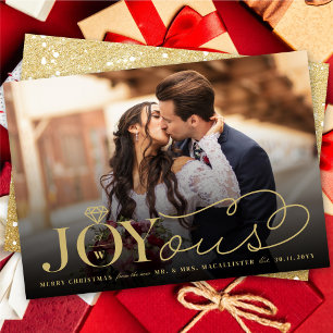 Cartes Pour Fêtes Annuelles Joyous Diamond Ring Monogramme Classic Mariage