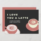 Cartes Pour Fêtes Annuelles J't'aime un Latte | Saint-Valentin drôle et mignon (Devant / Derrière)