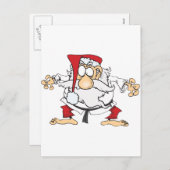 Cartes Pour Fêtes Annuelles Judo-Père Noël (Devant / Derrière)