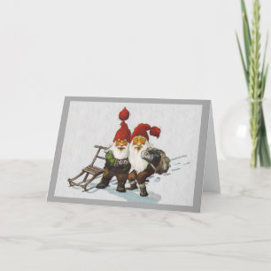 Cartes Pour Fêtes Annuelles Julenisse Friends Sledding