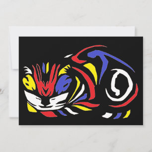 Cartes Pour Fêtes Annuelles Julie de Graag Gravure sur bois de chat (multicolo