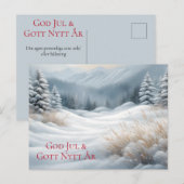 Cartes Pour Fêtes Annuelles Julkort - Vackert vinterlandskap med snö (Devant / Derrière)