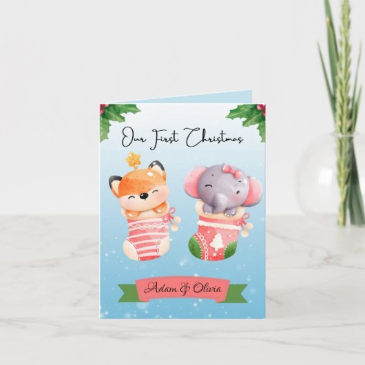 Cartes Pour Fêtes Annuelles Jumeaux de Noël (Devant)