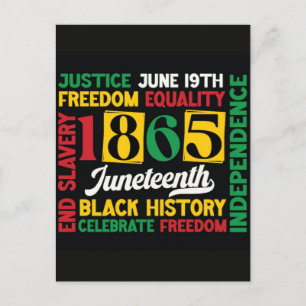 Cartes Pour Fêtes Annuelles Juneteenth 1865 Jour de la liberté Histoire des No