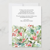 Cartes Pour Fêtes Annuelles Juniper et Holly Wreath Noël (Dos)