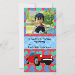 Cartes Pour Fêtes Annuelles Juste ma vitesse, Race Car Boys Enfants Valentine