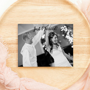 Cartes Pour Fêtes Annuelles Juste marié Ajouter une photo simple Mariage