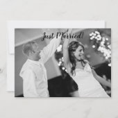 Cartes Pour Fêtes Annuelles Juste marié Ajouter une photo simple Mariage (Devant)