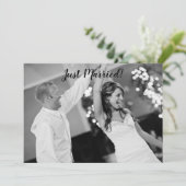 Cartes Pour Fêtes Annuelles Juste marié Ajouter une photo simple Mariage (Debout devant)