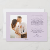 Cartes Pour Fêtes Annuelles Juste Marié Vacances Nouveau Photo Purple (Dos)