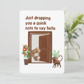 Cartes Pour Fêtes Annuelles Juste passer pour dire helle ! (Debout devant)