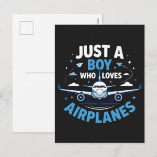 Cartes Pour Fêtes Annuelles Juste un garçon qui aime les avions