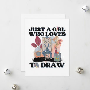 Cartes Pour Fêtes Annuelles Juste une fille qui aime dessiner