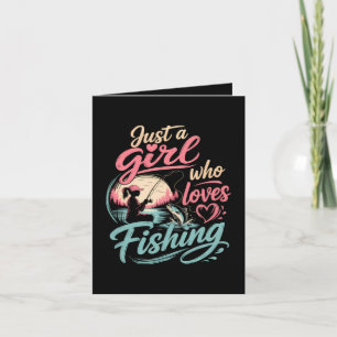 Cartes Pour Fêtes Annuelles Juste Une Fille Qui Aime La Pêche