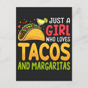 Cartes Pour Fêtes Annuelles Juste une fille qui aime les tacos et les margarit