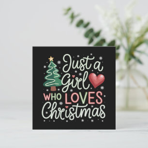 Cartes Pour Fêtes Annuelles Juste une fille qui aime Noël Xmas amoureux Hiver