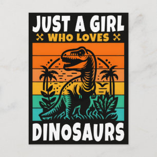 Cartes Pour Fêtes Annuelles Juste une fille rétro qui aime les dinos