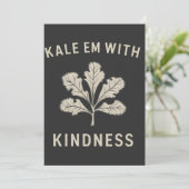 Cartes Pour Fêtes Annuelles Kale Em Avec Kindness Funny Pun Légume Vegan (Debout devant)