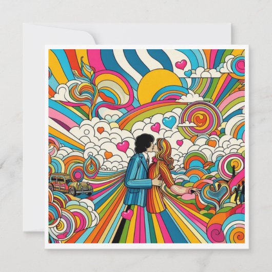 Cartes Pour Fêtes Annuelles Kaléidoscope Amour (Devant)