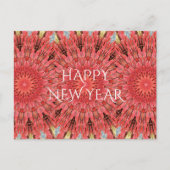 Cartes Pour Fêtes Annuelles Kaleidoscope Design Fleur rouge Joyeux Texte du No (Devant)