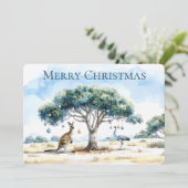 Cartes Pour Fêtes Annuelles Kangaroo et Emu Christmas Gumtree Baubles (Debout devant)