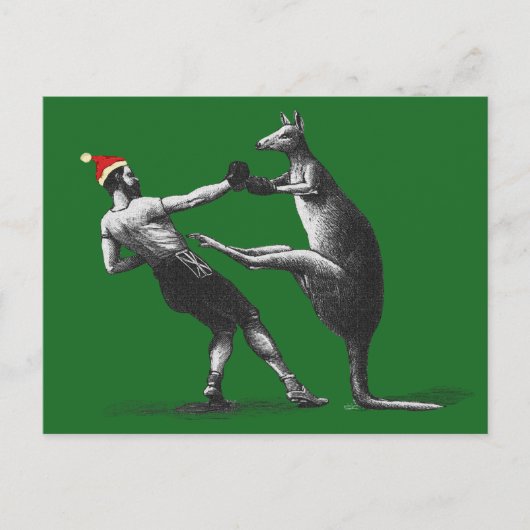 Cartes Pour Fêtes Annuelles kangourou de boxe noël (Devant)