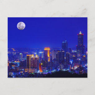 Cartes Pour Fêtes Annuelles Kaohsiung, Taïwan skyline urbain la nuit