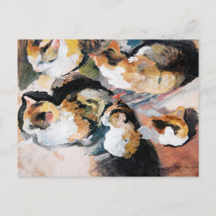 Cartes Pour Fêtes Annuelles Katzenstudien (Étude d'un chat) 1909