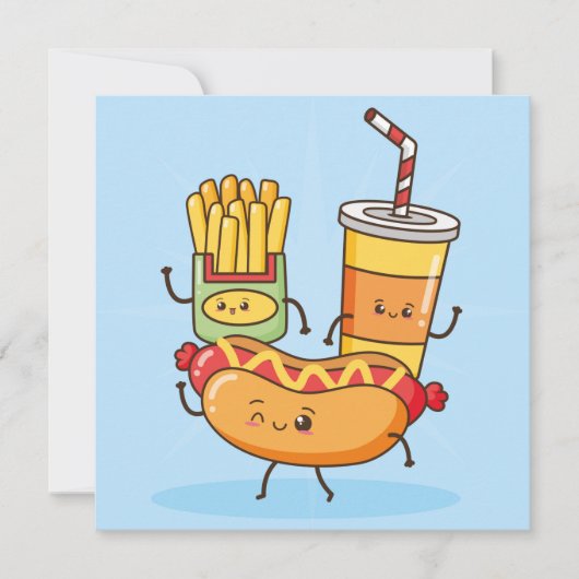 Cartes Pour Fêtes Annuelles Kawaii (Devant)